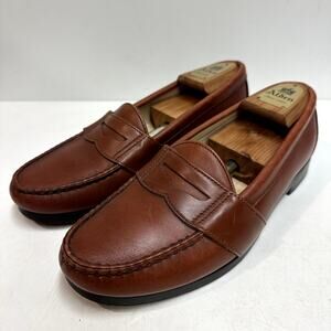 EXCELLENT VTG Cole Haan Full Strap Penny Loafer Made in Maine USA Brown 9.5